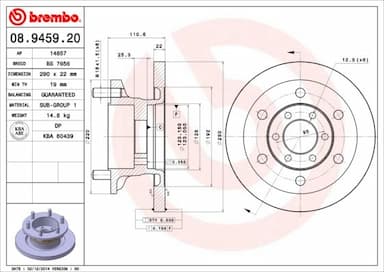 Bremžu diski BREMBO 08.9459.20 1