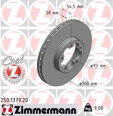 Bremžu diski ZIMMERMANN 250.1379.20 1