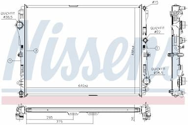 Radiators, Motora dzesēšanas sistēma NISSENS 627023 6