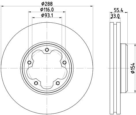 Bremžu diski HELLA 8DD 355 133-161 1