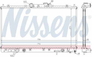 Radiators, Motora dzesēšanas sistēma NISSENS 62869A 6