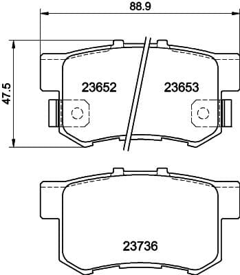 Bremžu uzliku kompl., Disku bremzes HELLA 8DB 355 009-581 1