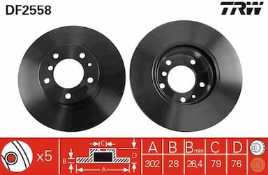 Bremžu diski TRW DF2558 1