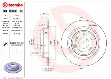 Bremžu diski BREMBO 08.B360.10 1