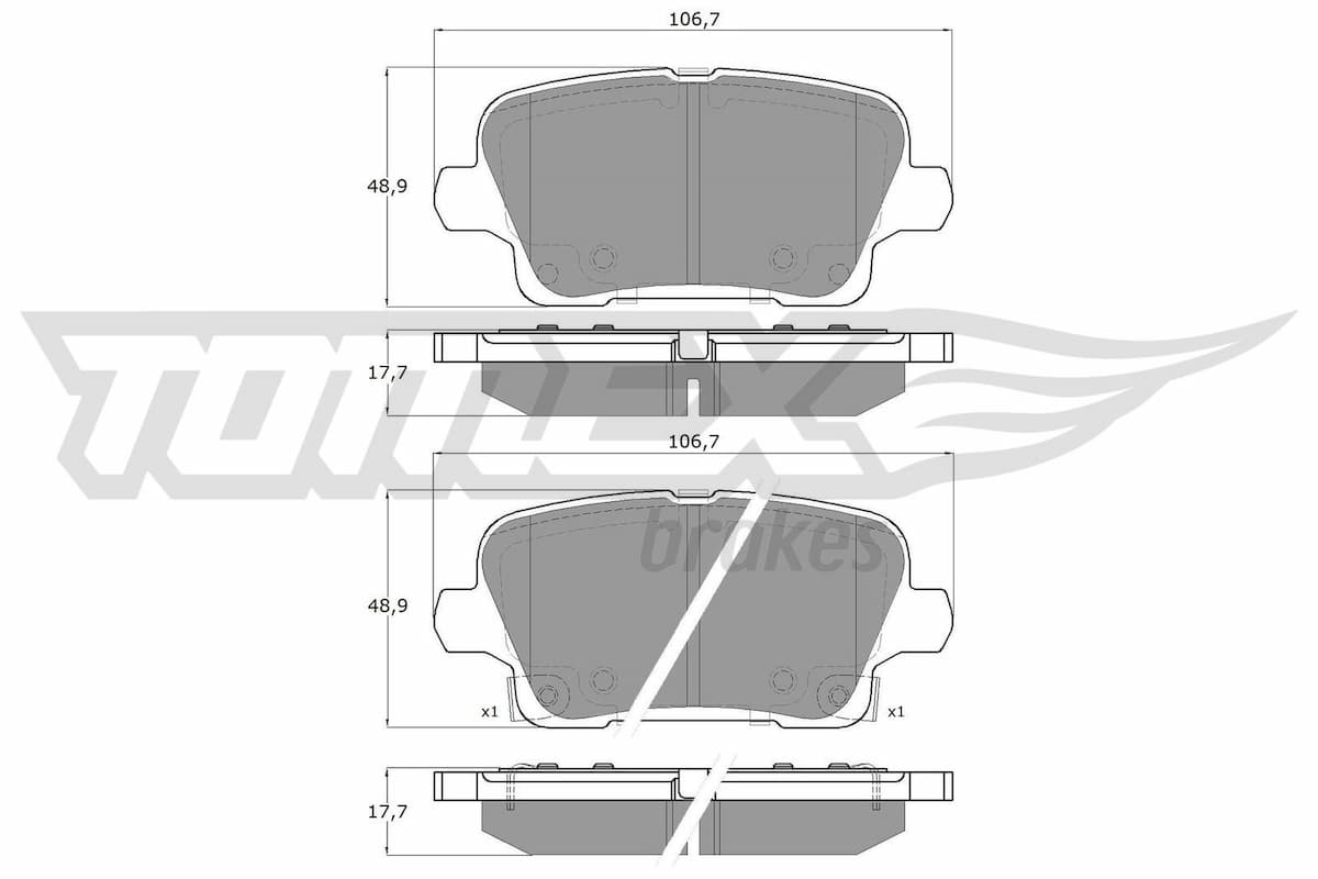 Bremžu uzliku kompl., Disku bremzes TOMEX Brakes TX 19-12 1