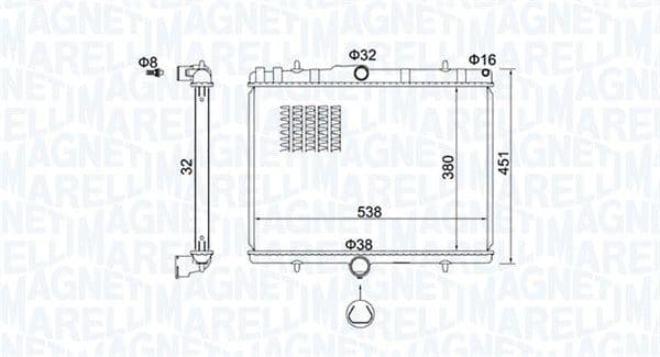 Radiators, Motora dzesēšanas sistēma MAGNETI MARELLI 350213151800 1