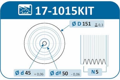 Siksnas skriemeļa komplekts, Kloķvārpsta IJS GROUP 17-1015KIT 2