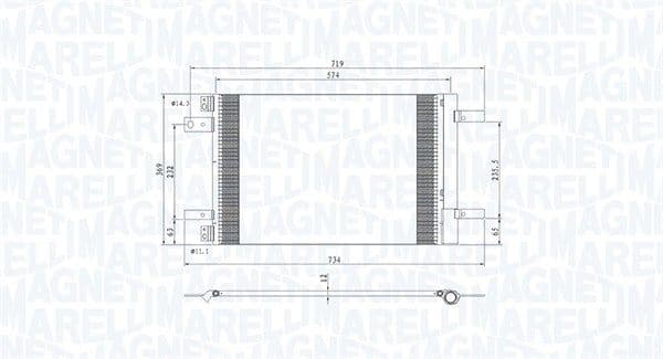 Kondensators, Gaisa kond. sistēma MAGNETI MARELLI 350203766000 1