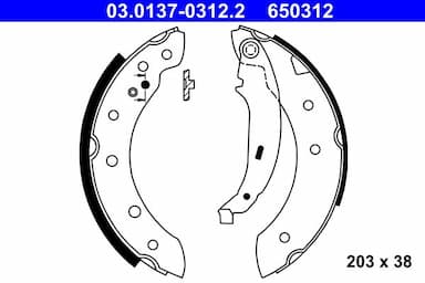 Bremžu loku komplekts ATE 03.0137-0312.2 1