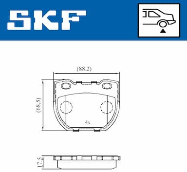 Bremžu uzliku kompl., Disku bremzes SKF VKBP 90514 2