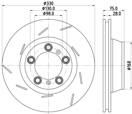 Bremžu diski HELLA 8DD 355 133-671 1