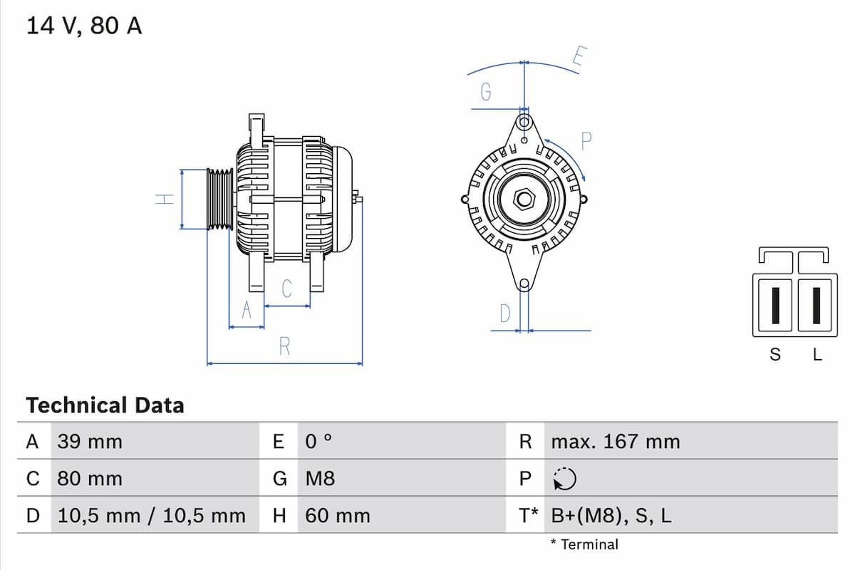 Ģenerators BOSCH 0 986 045 701 1