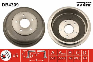 Bremžu trumulis TRW DB4309 1