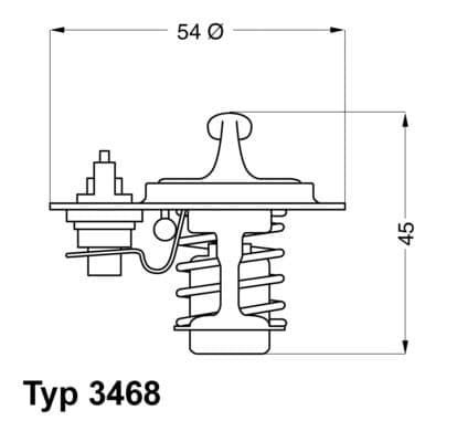 Termostats, Dzesēšanas šķidrums BorgWarner (Wahler) 3468.88D 1