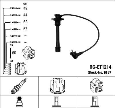 Augstsprieguma vadu komplekts NGK 9167 1