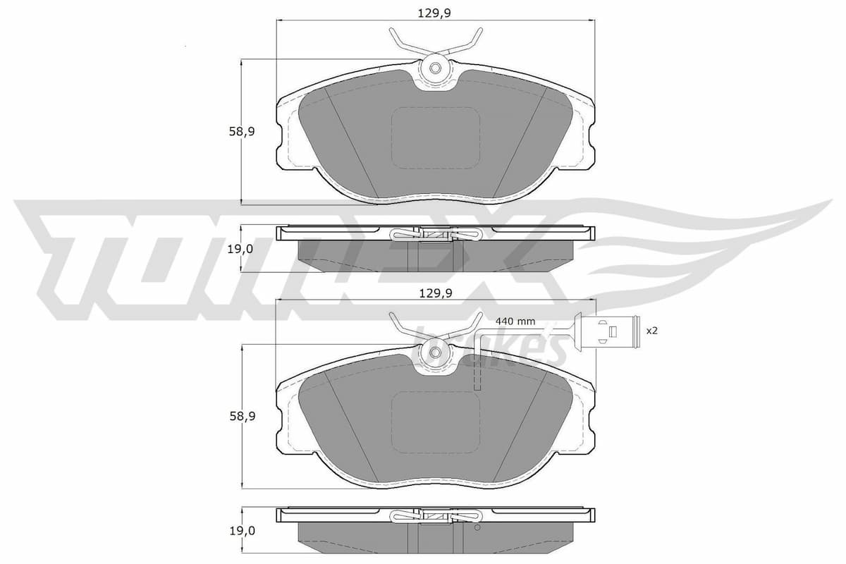 Bremžu uzliku kompl., Disku bremzes TOMEX Brakes TX 12-441 1