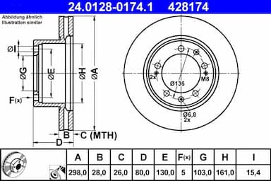 Bremžu diski ATE 24.0128-0174.1 1