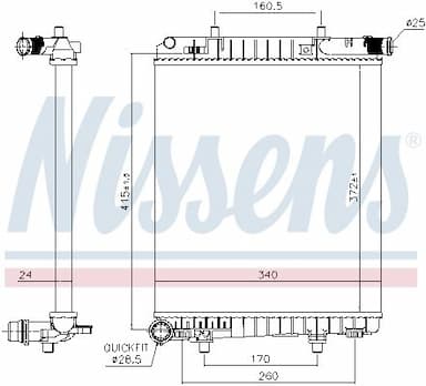 Radiators, Motora dzesēšanas sistēma NISSENS 636016 5