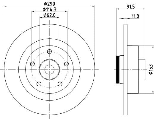 Bremžu diski HELLA 8DD 355 133-651 1