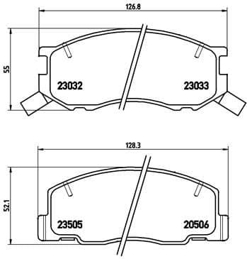 Bremžu uzliku kompl., Disku bremzes BREMBO P 83 093 1