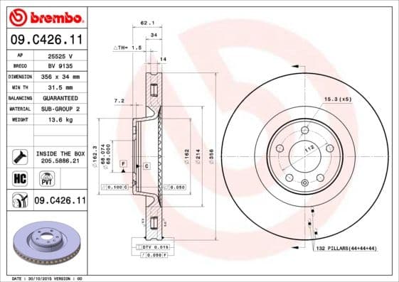 Bremžu diski BREMBO 09.C426.11 1