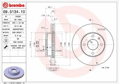 Bremžu diski BREMBO 09.5134.10 1