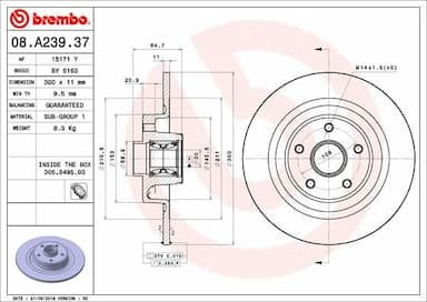 Bremžu diski BREMBO 08.A239.37 1