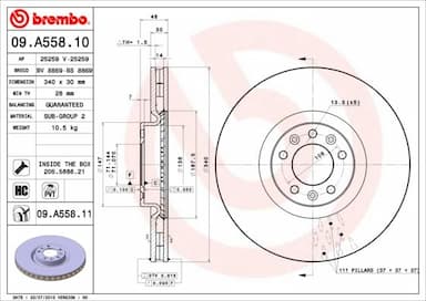 Bremžu diski BREMBO 09.A558.11 1