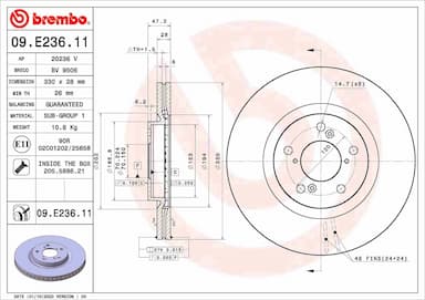 Bremžu diski BREMBO 09.E236.11 1