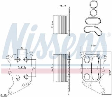 Eļļas radiators, Motoreļļa NISSENS 90991 6