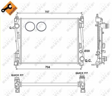 Radiators, Motora dzesēšanas sistēma NRF 54752 5