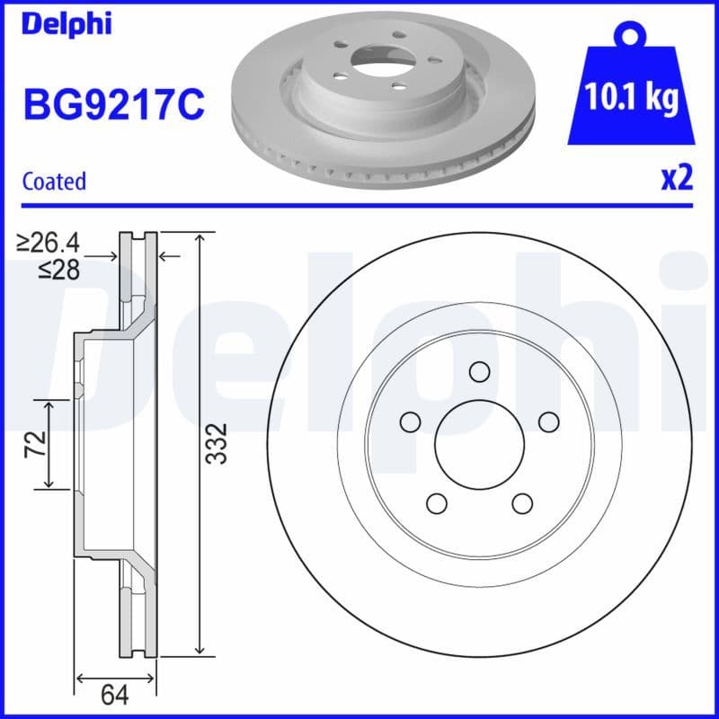 Bremžu diski DELPHI BG9217C 1