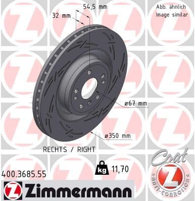 Bremžu diski ZIMMERMANN 400.3685.55 1