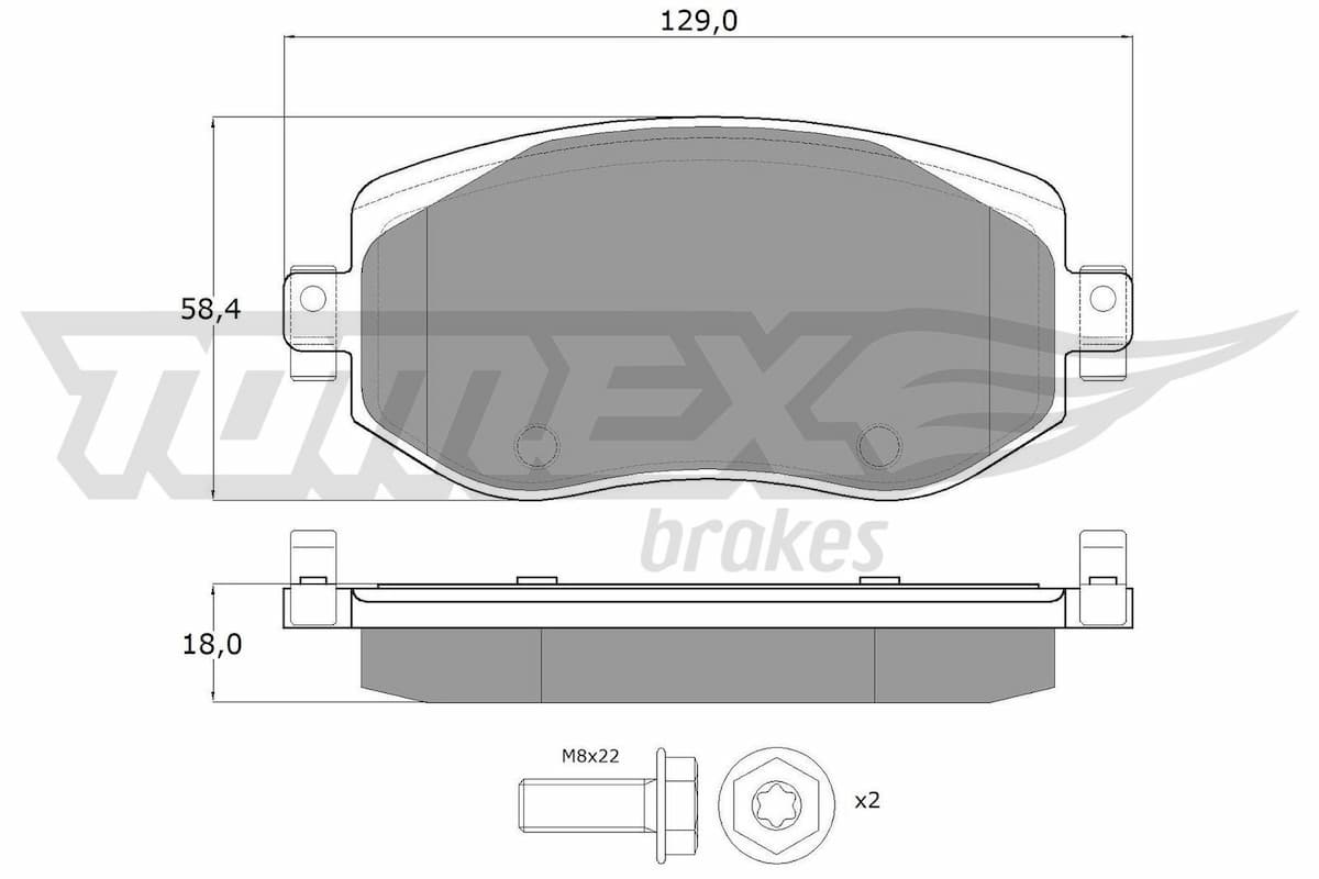 Bremžu uzliku kompl., Disku bremzes TOMEX Brakes TX 18-33 1