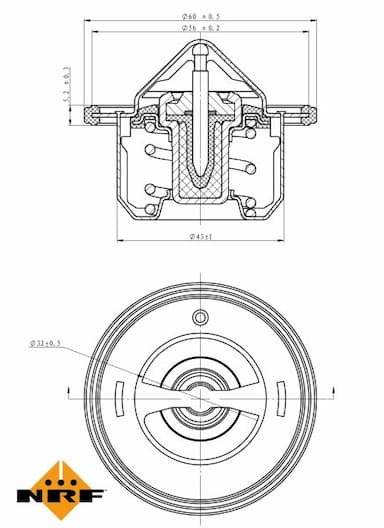 Termostats, Dzesēšanas šķidrums NRF 725080 5