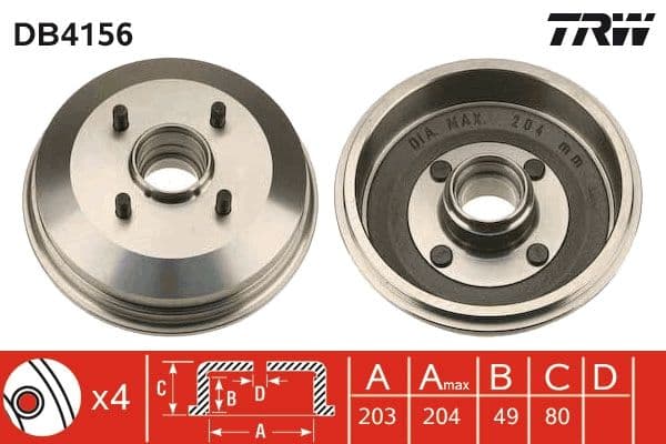 Bremžu trumulis TRW DB4156 1