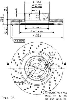 Bremžu diski BREMBO 09.9382.11 1