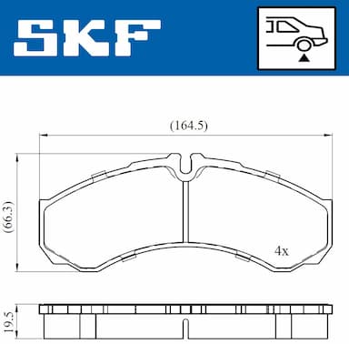 Bremžu uzliku kompl., Disku bremzes SKF VKBP 90130 6