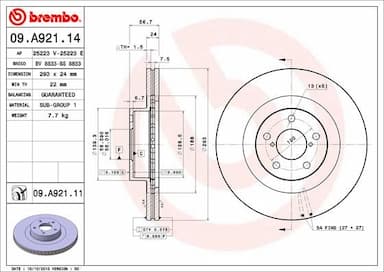 Bremžu diski BREMBO 09.A921.11 1