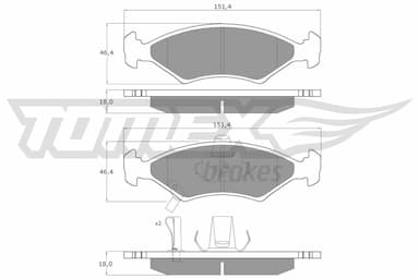 Bremžu uzliku kompl., Disku bremzes TOMEX Brakes TX 10-29 1