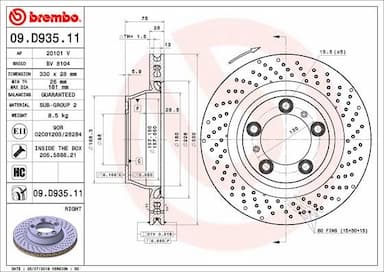 Bremžu diski BREMBO 09.D935.11 1