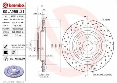 Bremžu diski BREMBO 09.A959.21 1