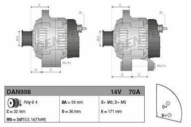 Ģenerators DENSO DAN998 3