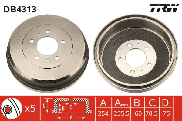 Bremžu trumulis TRW DB4313 1