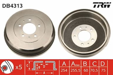 Bremžu trumulis TRW DB4313 1