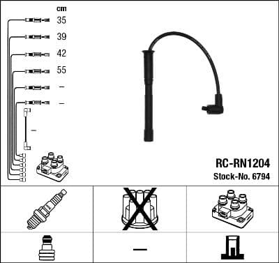 Augstsprieguma vadu komplekts NGK 6794 1