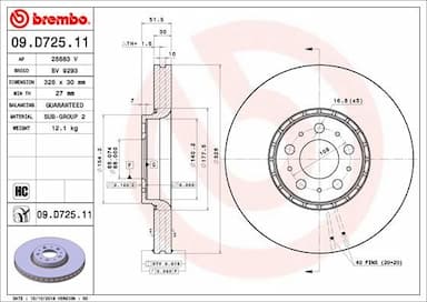 Bremžu diski BREMBO 09.D725.11 1