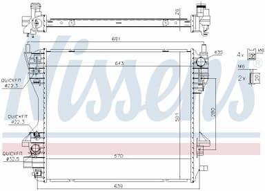 Radiators, Motora dzesēšanas sistēma NISSENS 66709 2