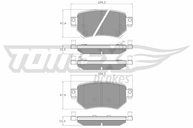 Bremžu uzliku kompl., Disku bremzes TOMEX Brakes TX 18-70 1