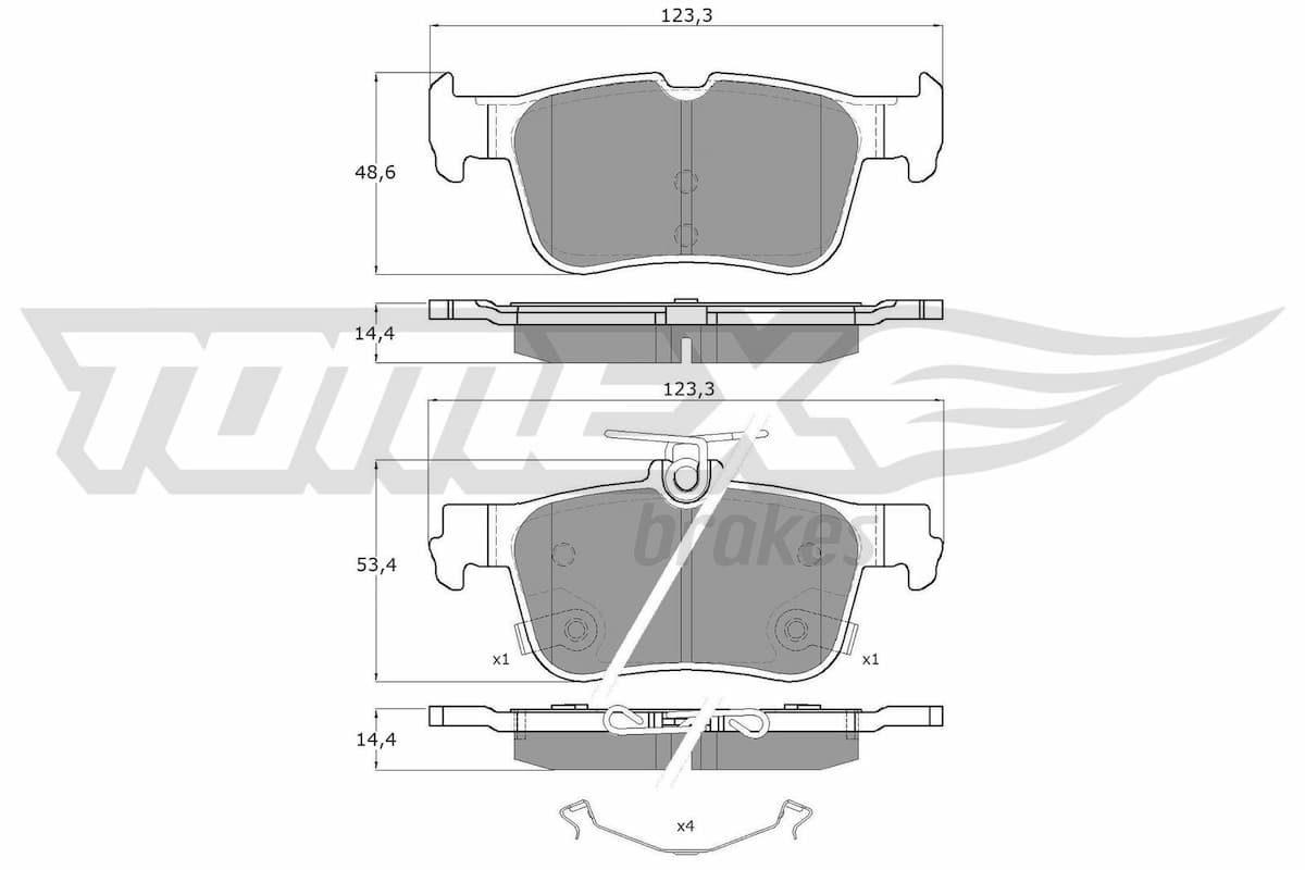 Bremžu uzliku kompl., Disku bremzes TOMEX Brakes TX 60-48 1